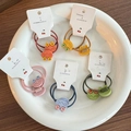 5-piece elastic hair ties set with matte cartoon car and frog charms for girls - Frog Style