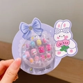 Faux ongles pour pieds enfants avec motifs lapin et arc-en-ciel dans une boîte ronde - Autocollants Arc-en-ciel (1#Arc-en-ciel + Bracelet)