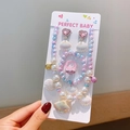 Kids mermaid shell jewelry set with colorful gradient pearls and shell pendant - Card Pack (X194) / Pink Purple Gradient Style