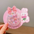 Kit d'ongles mignons pour enfants avec motifs arc-en-ciel et papillon en emballage rose - Autocollants Empreinte (4#Empreinte + Bracelet)