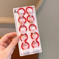 Kids red cartoon dragon hair ties set with 10 high-elastic bands for girls - Cartoon Dragon Style (4#)