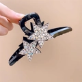 Eleganter schwarzer Haarclip aus Harz mit schimmernden Strasssteinen in Sternform - 12.5CM / Pentagramm Weiß