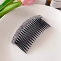 Funkelnder Haarkamm aus silbernem Strass für Damen mit einem eleganten schwarzen Design - Silber