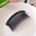 Eleganter schwarzer Haarkamm mit funkelnden Strasssteinen für Styling im Korea-Stil - Schwarz