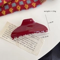 Minimalist deep red acetate hair claw clip with golden French style lettering - Style 3 Classic Triangle / Wine Red Classic Triangle Hair Claw
