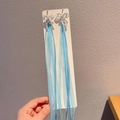 Blue butterfly tassels with light organza ribbons and pearls for girls hanfu hair accessories - Light Blue Rhinestone Butterfly Tassel Style (8)
