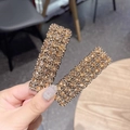 Funkelndes champagnerfarbenes Strass Haarspangen Set mit Metallbasis für elegante Damen - Rechteck