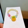 Buntes Perlenarmband mit gelbem Ananas-Anhänger für kleine Mädchen Schmuckset - Ananas Stil Armband