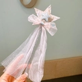 Baguette magique étoile rose et argent avec paillettes et rubans pour petites filles - Style Baguette Magique Pentagramme (X398-4)