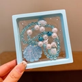 Ocean style children bracelet with blue shell pendant in a 3D floating display box - Box Packaging / Blue