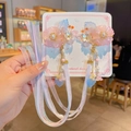 Pinza de pelo de estilo chino degradado rosa y azul con borlas y perlas para Hanfu - Estambre Rosa