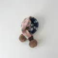 Cozy knitted winter scarf for kids featuring pink and grey polka dots and pom pom charms - Pink and Gray (18#)