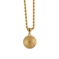 Hip-Hop-Halskette mit goldenem Basketball-Anhänger, Textur und eleganter Kordelkette - Basketball Klein (Seilkette 60cm) / Gold