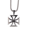 Polished stainless steel hollow cross pendant necklace on a silver bead chain for men and women - Hollow Cross Silver Pendant Only (Without Chain)