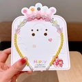 Meisjes haarband met kleurrijke kralen en vlinders op een decoratieve papierkaart - Vlinder Stijl (34) / Geel