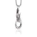 Collana hip hop con ciondolo a amo da pesca con ala e vertebre su catena box - Solo Pendente (Senza Catena)