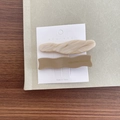 Set of wavy hair clips in marble cream and solid brown resin on display card - Beige Marble And Solid Coffee