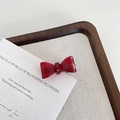 Μίνι κόκκινο κλιπ μαλλιών με χρυσό γράμμα France Handmade σε πολυτελή vintage αισθητική - Μπορντό