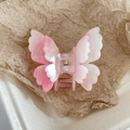 Pink and white gradient butterfly hair claw clip with acetate finish and gold spring - Pink