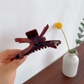 Pinza per capelli a fiocco marrone rossiccio scuro in resina di acetato stile francese - Borgogna