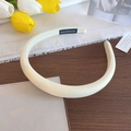 Serre-tête rembourré crème chic en tissu avec étiquette intérieure fait main - Style Rembourré Fait Main / Jaune