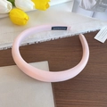 Serre-tête rembourré rose doux avec étiquette faite main pour accessoire cheveux - Style Rembourré Fait Main / Rose