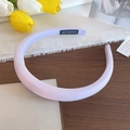 Handmade thick sponge headband in light lilac purple fabric with soft fabric texture - Padded Handmade Style / Purple