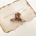 Small green marbled acetate hair claw clip with gold France Handmade logo - Green & Brown
