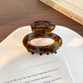 Tortoiseshell acetate hair claw clip with France handmade gold logo engraving - Marbled Blue Brown