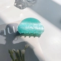 Minimalist marble mint green semicircular hair claw clip for elegant women styling - Half Round Green