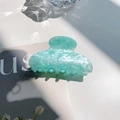 Pinza para el pelo azul claro con efecto mármol perlado para peinados recogidos elegantes - Verde