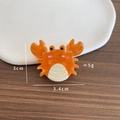 Mini oranje krab haarklem van acetaat, 3,4 cm zeedier haaraccessoire voor dames en meisjes - Krab