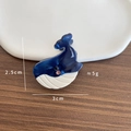 Exquisite dark blue whale acetate hair claw clip, 3cm ocean series mini hair accessory - Whale