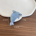 Blue marbled acetate dolphin hair claw clip for side bangs, size 3.6cm x 2.5cm - Dolphin