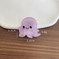 Mini purple octopus hair claw made of acetate with cartoon face and glitter dots - Octopus