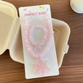 Parure de bijoux pour filles avec flocon rose, collier et bracelet en perles - Collier Bracelet (Rose Flocon de Neige) / Flocon de Neige Rose (6)