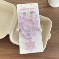 Parure de bijoux 5 pièces violette irisée avec flocon de neige pour petites filles - Flocon de Neige Violet (2)