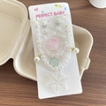 Parure de bijoux pour filles en perles roses et blanches avec flocon de neige - Flocon de Neige Blanc (4)