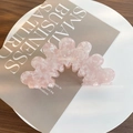Elegant pink and white marble acetate flower petal claw clip with wavy edges for hair - 5-Pink Floral