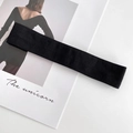 Elastisches schwarzes breites Stirnband aus Rippstrick für Yoga und Fitnesssport - Schwarz