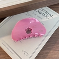 Molla per capelli rosa lucida con design a fiore traforato e scritte dorate eleganti - Rosa Rossa