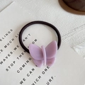 Élastique à cheveux avec papillon en acétate lavande et ruban noir élégant - Rose-violet