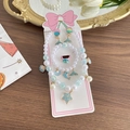 Kids mermaid jewelry set with blue starfish and pearl necklace bracelet rings - Blue