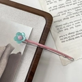 Barrette fleurie vintage vert menthe et rose avec base en métal argenté - Fleur Bleue