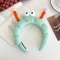 Süßes grünes Plüsch-Schnecken-Stirnband mit großen Augen und orangefarbenen Fühlern - Grün