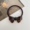 Coletero hecho a mano con lazo de acetato de carey para coletas con estilo francés - Azul Marrón