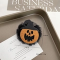 Fermaglio per capelli a zucca glitterata arancione per Halloween con velo nero - Zucca