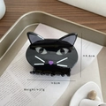 Pinza per capelli a forma di gatto in acetato nero lucido per acconciature di Halloween - Gatto Nero