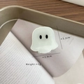 Minimalist white acetate ghost hair clip for Halloween party with smooth glossy finish - Floating Ghost