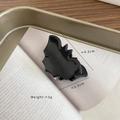 Glossy black bat hair clip for Halloween, handcrafted 4.2cm acetate accessory for women - Bat
